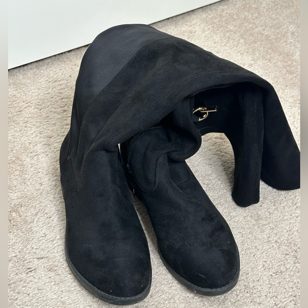 Knee high black boots